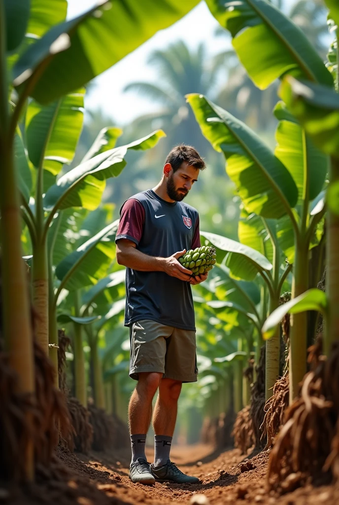 realistic, masterpiece, complex parts, detailed background, depth of field, Cinematic, muscular, pectoral muscles, Photo of a handsome man (Latin American), wear nothing, completely naked, Agriculture, greenhouse, Barrels, bushels of fruits and vegetables, Sun Ray, (smile:0.7), filthy, sweaty, Looking at the viewer,