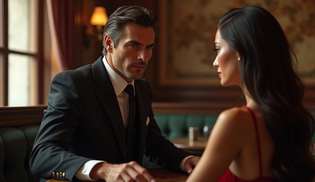 (8k, RAW photo, best quality, masterpiece:1.3),(realistic, photo-realistic:1.37),realistic skin texture,(photorealistic:1.3),(hyperrealistic:1.2.3.4), super sexy company CEO sitting provocatively, she trying to seduce a young intern who sit across her
