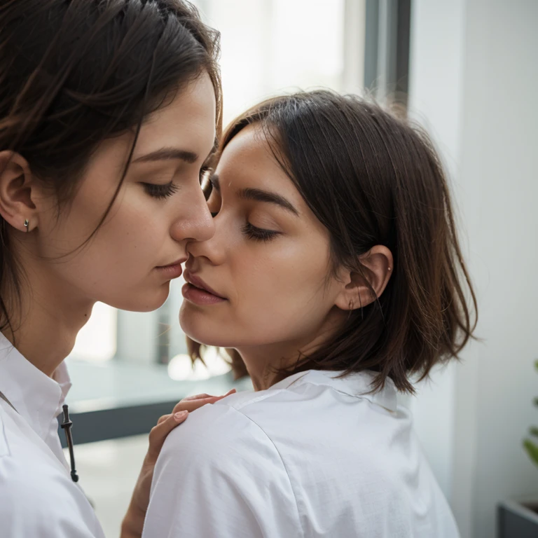 Boy and girl kissing 