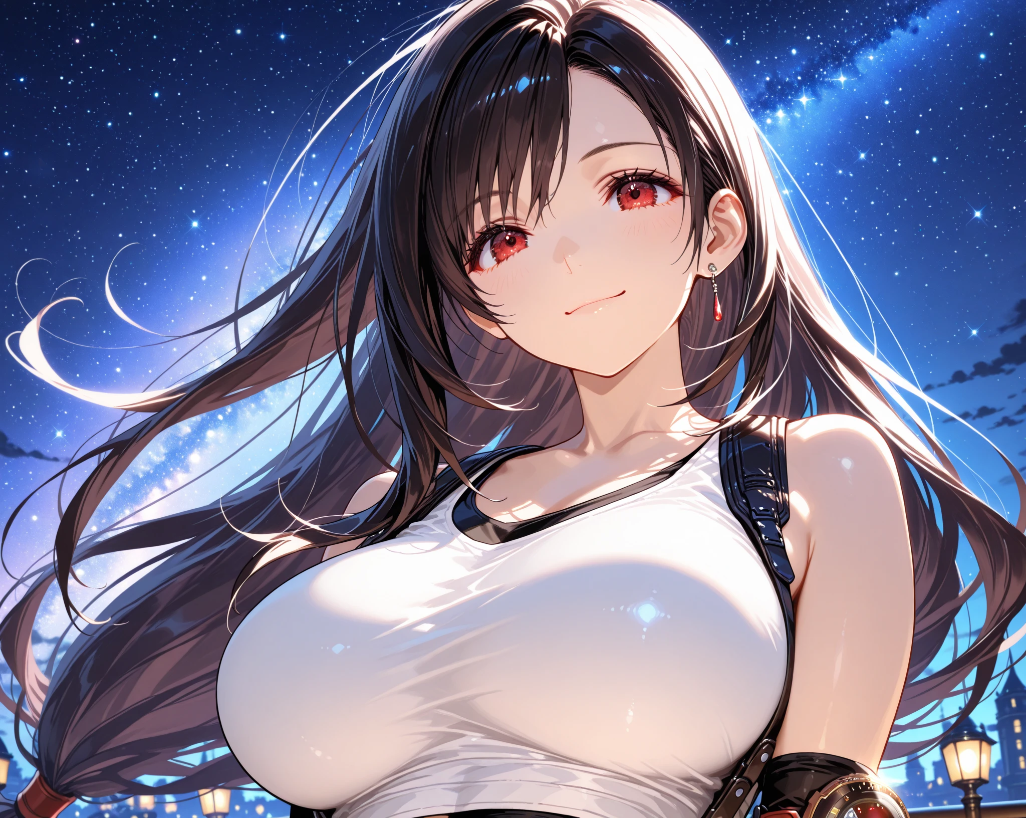 masterpiece,best quality,{{an extremely delicate and beautiful, best quality, masterpiece, extremely detailed CG, {{high quality}},perfect face, {{{space}}}, starry sky,{star},1girl,ray tracing,extremly detailed CG unity 8k wallpaper,dynamic angle,brown hair, long,hair,{{labcoat}},{{oppai loli}},{{{cleavage}}},{loli},{{{{white bra}}}},{{white panties}},panties aside,large breast,light_blush, flying, smiling, star hair ornament,upper body,,
