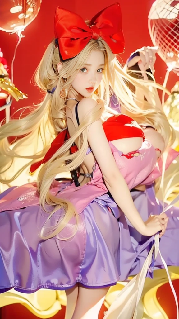 cuerpo completo,Plan completo,SFW,The Russian goddess princess in the picture of a geisha with big bright blue eyes and long fluffy Nordic type eyelashes with a perfect elegant figure and very long fluffy wavy hair of bright wheat color is in full growth in the alley against the background of Japanese pink sakura blooming in bright navy blue kimono color and Japanese shoes gain a bright navy blue color, The girl's lace kimono is intricately patterned with ultra-short frank cutouts..., Small breasts with protrusion are visible through the fabric and on the girl's ears there are beautiful earrings with precious navy blue sapphires that shine and shine in the light... The soil on which the girl is located is strewn with cherry blossoms..., The scene is highly artistic, High resolution, foco nítido, Migjorni-V5 artistic style, hiperfotorrealismo, proporciones perfectas, Photo of the golden ratio, Bengala, contorno, luz del sol, brillo suave, enfoque suave, Photo-style smooth focus through a Monocle lens.