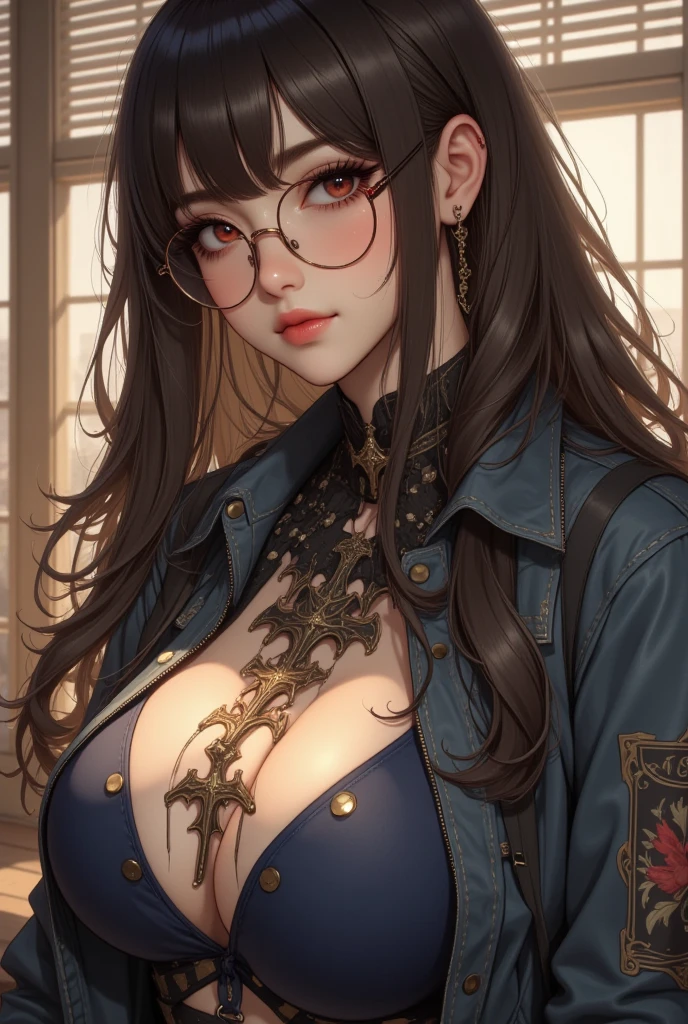 Fine、(The best illustrations)、8k UHD resolution、intricate-detail、top-quality、realisitic、ultra-detailliert、The best lighting、Best Shadows、Soft lighting、Ulutra HD、Ultra-realistic、Tindall Effect、Photorealsitic、(High Detail Skins:1.2)、 (Intricate details, makeup, pureerosface_v1:0.5), (Detailed beautiful delicate face, Detailed beautiful delicate eyes, A perfectly proportioned face, High detailed skin, Detailed skin, best ratio four finger and one thumb, arms below breasts, Tattoo with a red glow under the stomach、Awesome awesome, wide hips, smooth midriff, skiny and thin, __Fashion__, __hair__:1.25)、Digital SLR、 absurderes、1 beautiful devil woman from hell, surreal female portraits by David Hockney and Alphonse Mucha, Portrait of a seductive woman、Fantasy Art, Chinese Doll、Chinese actress、Dungeon、The dragon、Devil's Palace、Devil's Torture Chamber、natta、Dark style 、In the Dark、(Detailed spooky backgrounds:0.8), magia、 1人、Evil Nun、Dark Necromancer、Succubus、Devil's Daughter、Umi Shinonome、Bat Wings,(((Demon Horns)))、 ((((Huge glasses, Otaku Glasses, thick glasses, Round glasses)))),(((Colossal tits)))、(Devil's Tail)、(red eyes glowing:1.6)、red eyes make up very sharp and detailed, The eyes are very well made up, ((Red Eye:1.0)),intricate tattoos, demonic intricate tattoos, thigh tattoos, body tattoos, masterpiece、The most beautiful face、a baby face、Charming smile、plump beautiful red lips、Muscular seductive body、The enchanting body of the devil、devil style、Seductive Black Magic Costume、(((A shiny red snake is wrapped around her body)))、The long-haired、Braids、Black hair、Ponytail distortion、, Ponytail with a bow tied at the back of the hair, Beautiful expression、Body Up、Large breasts emphasis、Bust, Super tight breasts, Breast augmentation surgery, The breasts are very big and round and round,Toned waist、Wide buttocks、 lowkey, cowboy lens, (red phoenix dress: 1.0), devil crown, Red sparkling gemstone necklace、Jewelry Gwise, wearing black mesh socks,wearing a thin red and