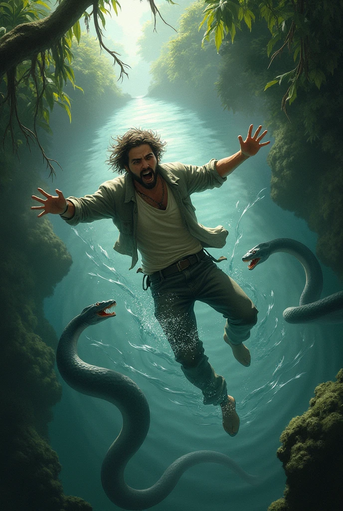Person gets current by eel