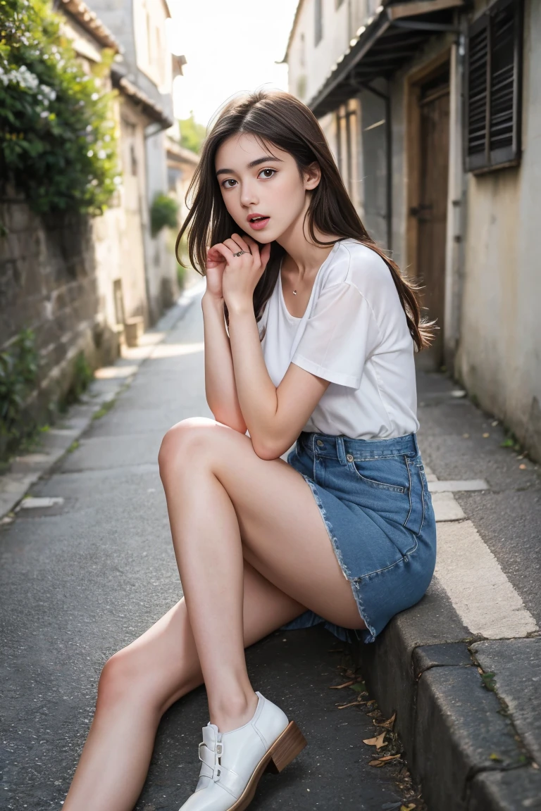 (((best super touching、super highest quality、32K、非常に詳細な CG Unity 32K wall紙、ticker、Raw photo 1.3、very noisy々new image、very noisy々new imageの品質、Photoreal 1.4、Highest quality 1.3、Super detailed 1.2, small details, High resolution, wall , perfect dynamic composition, masterpiece, surreal, 32K, real human being、)))、alone、bust shot、sleep on your back、arm behind head、bed、messy hair、My cheeks turned red: 2、dreamy wet eyes、Watery eye、A captivating look at your favorite V-neck tank top, I love you so much that I tremble, I want to kiss you.、squat、
