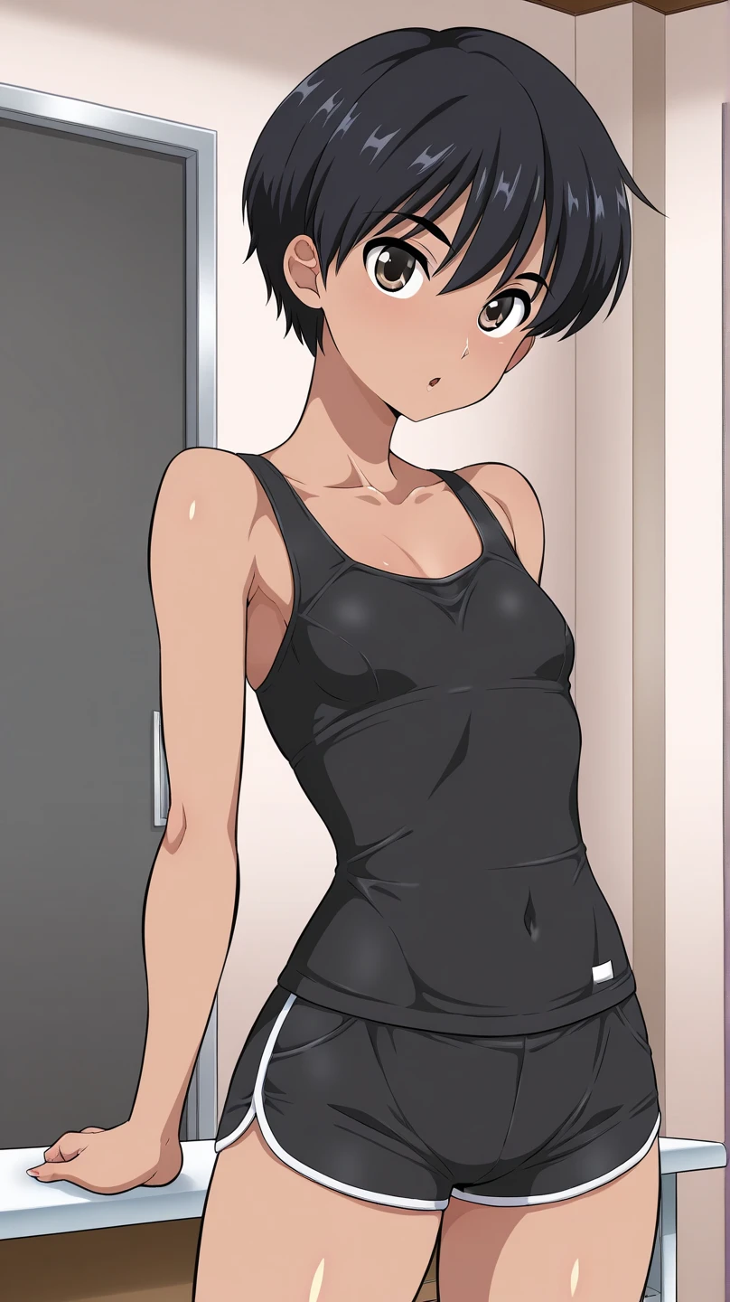 (best quality, masterpiece:1.2), ultra detailed, 1girl, <lora:ai-amagami-01:0.8>, nanasaki ai, short hair, small breasts,
(looking at viewer:1.2), simple white background, upper body,
one-piece swimsuit, highleg, <lora:ApplePie_Highcut_v1:0.2>