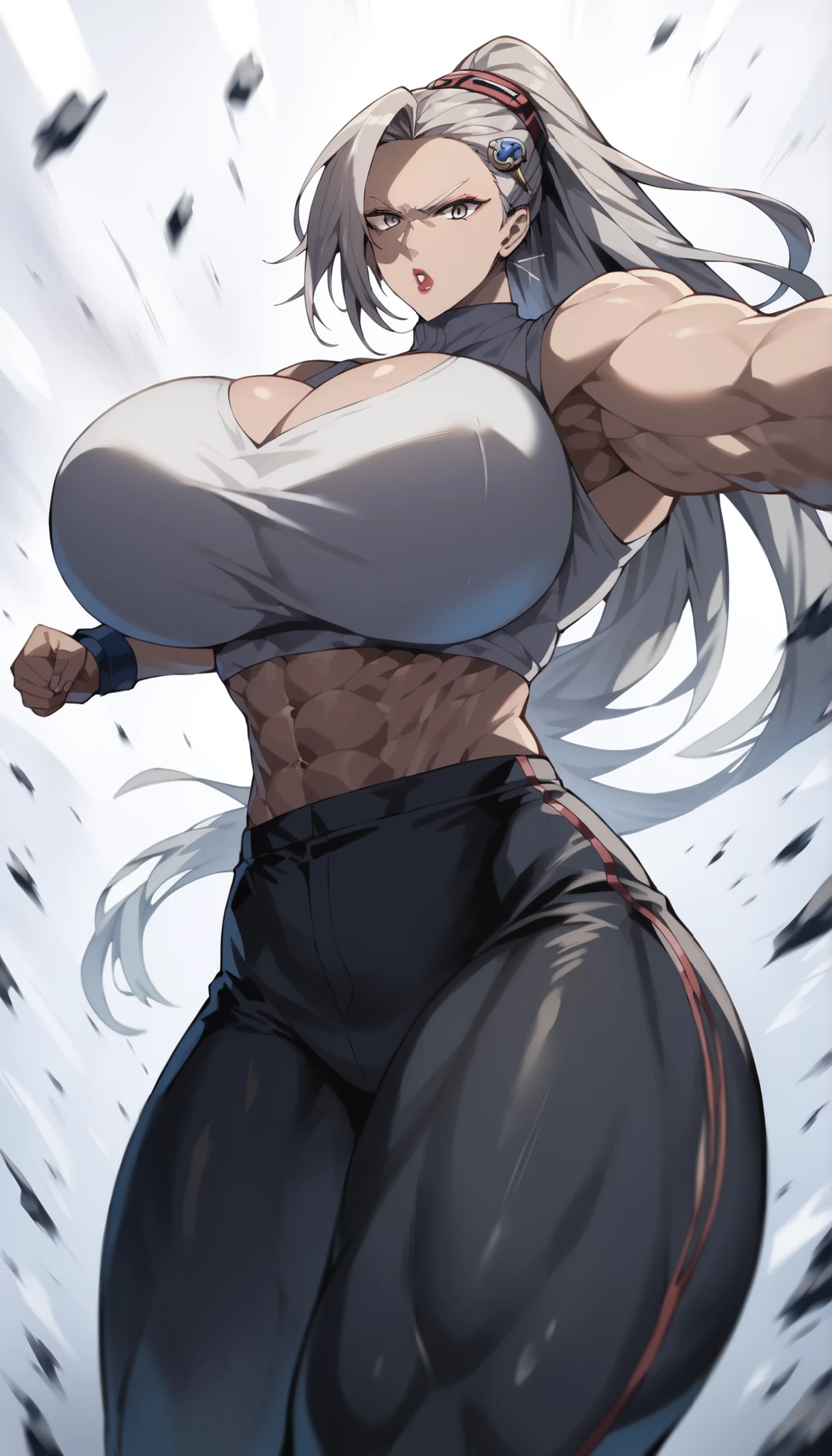 (((SHARP detail perfect face))), ((masterpiece)), best quality, (SHARP details), 4k, ((POV)), detailed skin, (25 year old girl), ((sexy pose)), ((looking at viewer)), (((sports uniform))), ((((wet clothing)))), (white top), ((((((transparent clothing)))))), (tanlines), (grin), (in gym), (muscular body:1.6), (large muscules:1.6), ((thin waist:2.0)), (huge round breasts:1.5), (cleavage), (muscular shoulders), (muscular arms), (((defined midriff))), ((toned midriff)), ((wolf ears))