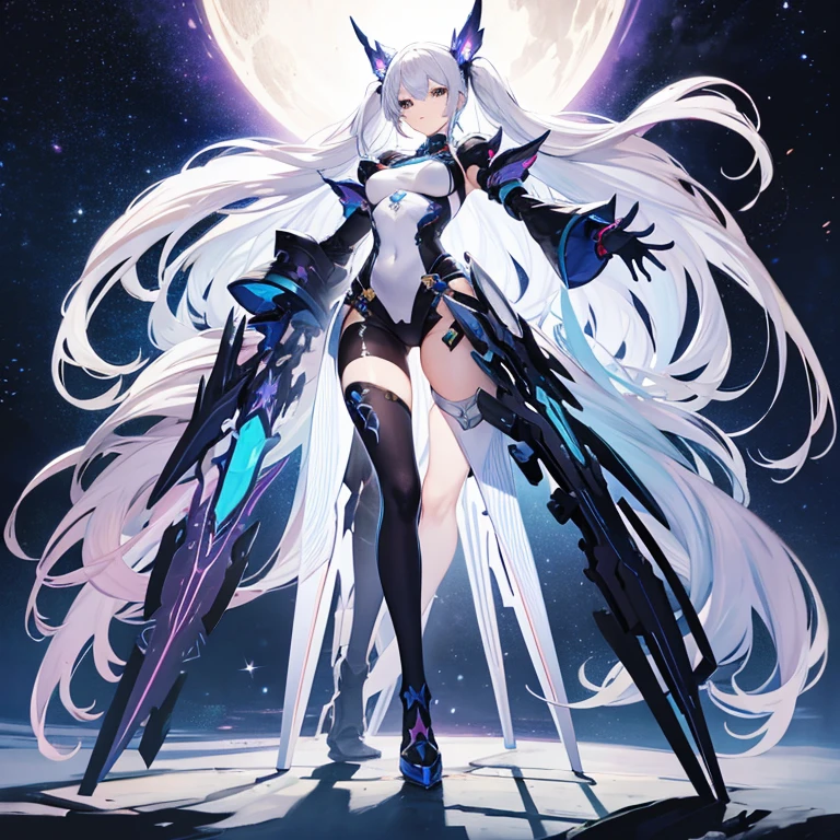 ((full bidy)),Blue leotard，Marie Rose，Bodysuits that stick to the body，Patent leather clothing，gloves，boots，corruption, Hollow Eyes, Half-closed eyes, Wicked Smile, No students, Crazy Smile, Open your mouth, One girl, (Dark Magical Girl), Dark Theme, Dark person