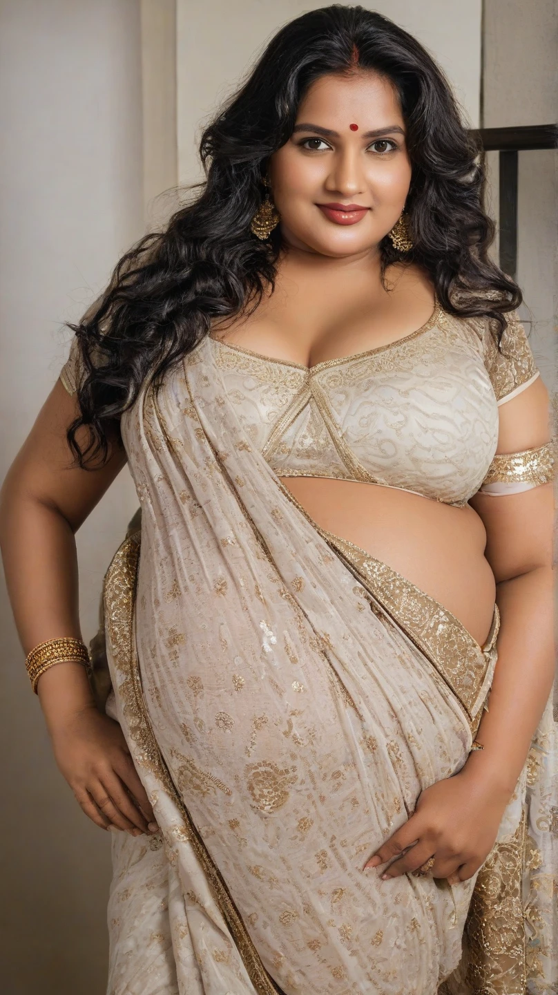 ravishing sexy curvy chubby tall Plus size bbw supermodel Indian 30 years old fat Marriage Woman as elegant bride, in a flower garden venue, wearing ethereal black lehenga and blouse, navel, with embroidered angel wings, lavish flower decorations, intricate henna tattoos,, (ravishing long wavy backlit hair), (enchanting daylight:1.2), (intricate kohl lined eyes:1.3), (adorable smile:1.3) soft dramatic lighting, flower everywhere, big butt, big tall, back pose, backlit, light rays, highly detailed, trending on artstation, paint splashes, rich colour, fantasy portrait, by atey ghailan & Annie Leibovitz)