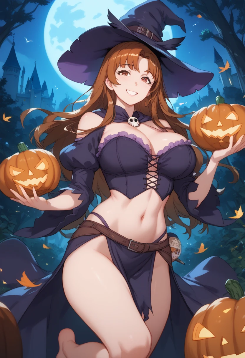 Pair shot, cute 2 anime girls (dancing in front of a bonfire), (2Girls, pair:1.2), cozy wallpaper, anime moe artstyle, kantai collection style, 4 k manga wallpaper, anime visual of a cute girl, anime wallaper, anime style 4 k, trick or treat, halloween, Jack O lantern, basket filled of many candies, ((high detailed witch outfits:1.2, robe, witch's pointing hats)), (vampire costume:1.2), ((dark chestnut medium short hair:1.25, updo, wavy hair)), outdoor, in a park, (blurry background, bokeh), (in a night:1.2), ((ultra high resolution, 8K RAW photo, photo realistics:1.2)), textile shading, fine detailed face, beautiful detailed eyes, ultra detailed smooth skin, (looking away, laughing), (correct anatomy:1.5), (dutch angle, wide shot:1.3), from behind,