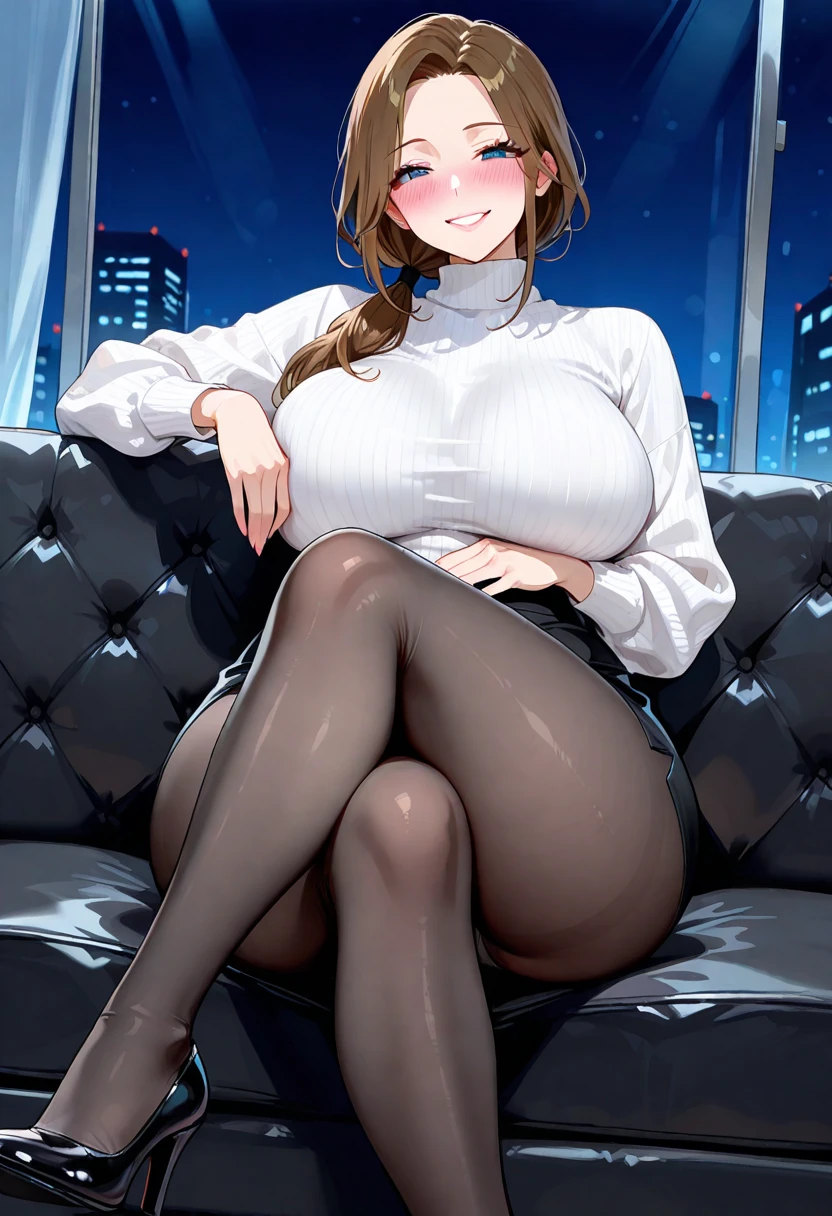 Big ass woman with thigh high stockings and giant tits