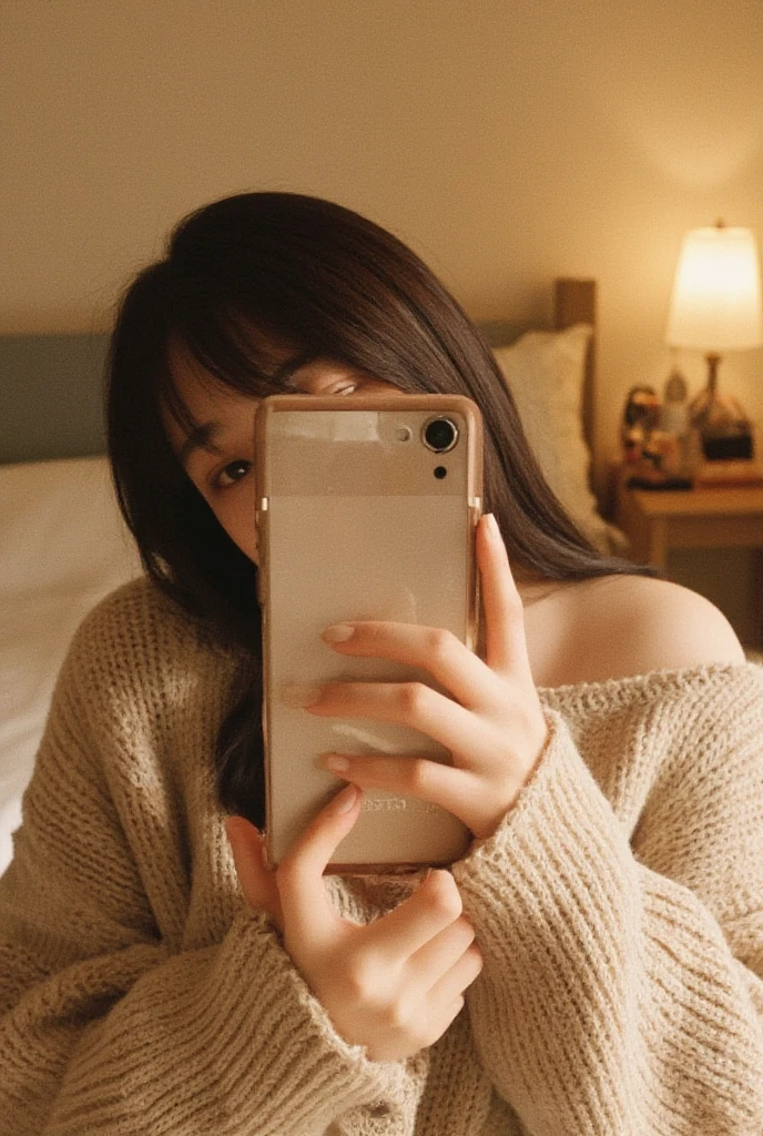 woman sitting on the floor taking a picture of herself with her cell phone, ulzzang, 8k)), 🔥 😎 🕹️ 👀 :2, 2263539546], taken in 2 0 2 0, 中 元 节, extremely pale, pale milky white porcelain skin, smooth white tight clothes suit