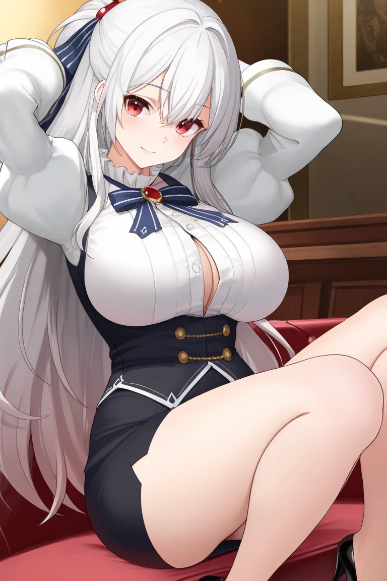 ((masterpiece)), solo, illustration, Froleytia, looking at viewer, expressionless, light blush, snowing, busty, fullbody, huge tits,