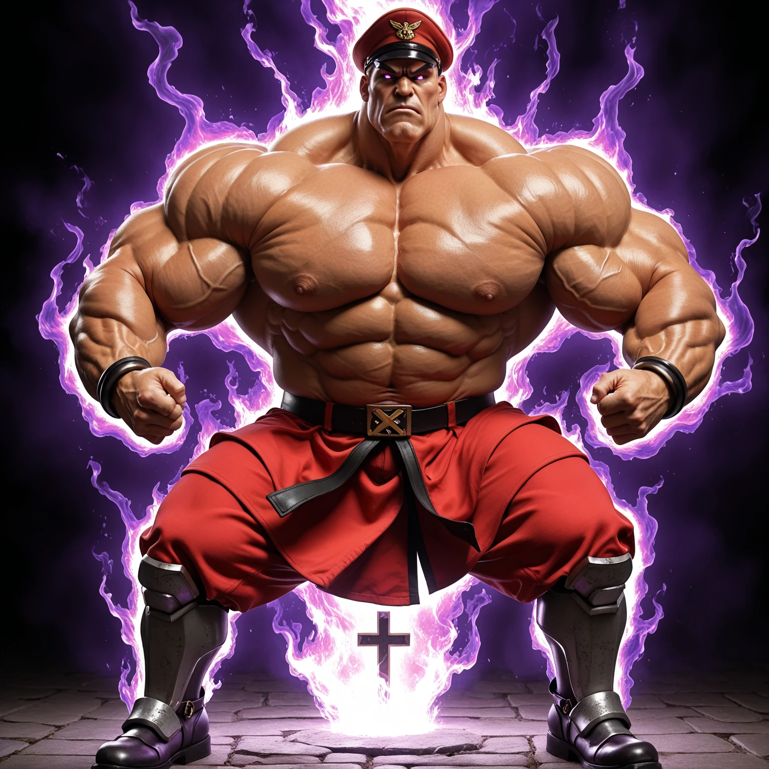 zangief,a man with a beard and a golden belt, fighting game character, street fighter 5,muscled humanoid,heavy looking,buff man,wrestler,Red short briefs,capcom,street fighter,shirtless,muscular male,chest hair,visually weighty,bearded man,mohawk hair,Red Wrestling Boots((best quality)), ((masterpiece)), (detailed), perfect face
