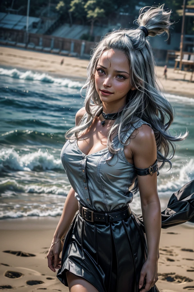 (ultra realistic,32k, masterpiece:1.2),(high detailed skin:1.1),( high quality:1.1),
<lora:eft_fairytail_mirajane:0.8>eft_fairytail_mirajane, (blue eyes:0.5), cleavage, solo, long hair, choker, white hair, collarbone, dress, black dress, bare shoulders, bangs pinned back,,(looking at viewer, sitting, from above:1.1),, huge breast,large breast,,<lora:add_detail:0.84>,
(moody lighting:1.1), whisperwind oasis, gentle breezes, rejuvenating waters, hidden desert sanctuary, blurry background,