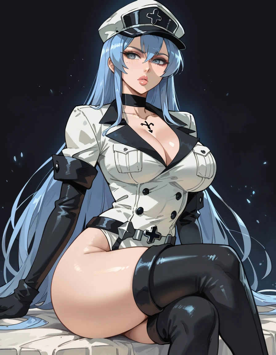 (8k, Masterpiece: 1.2), (Ultra Detail, Sexy), (Smile: 1.1), ((White Wavy Long Hair): 1.3, Beautiful Detail Eyes, Big Black Eyes, Perfect Proportions, Bright Eyes, Light Makeup, Necklace, Earrings, Pink and Moist Lips), 2 sexy big breasts wife standing in a hospital room, she has long white wavy hair, with stylish rimless glasses, wearing a German military uniform with a leather long skirt, (perfect eyes) Her figure is very sexy, huge breasts, heavy breasts, fitness buttocks, fabric covering breasts, abdominal muscles are cracked, big abs, elastic flesh, fair and moist skin, dignified and religious, full body photo), (ambiguous atmosphere, hazy background, fairy tale world: 1.2)