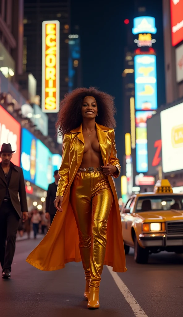 generate me to tawna from the other dimension with wide pants and a wide coat
