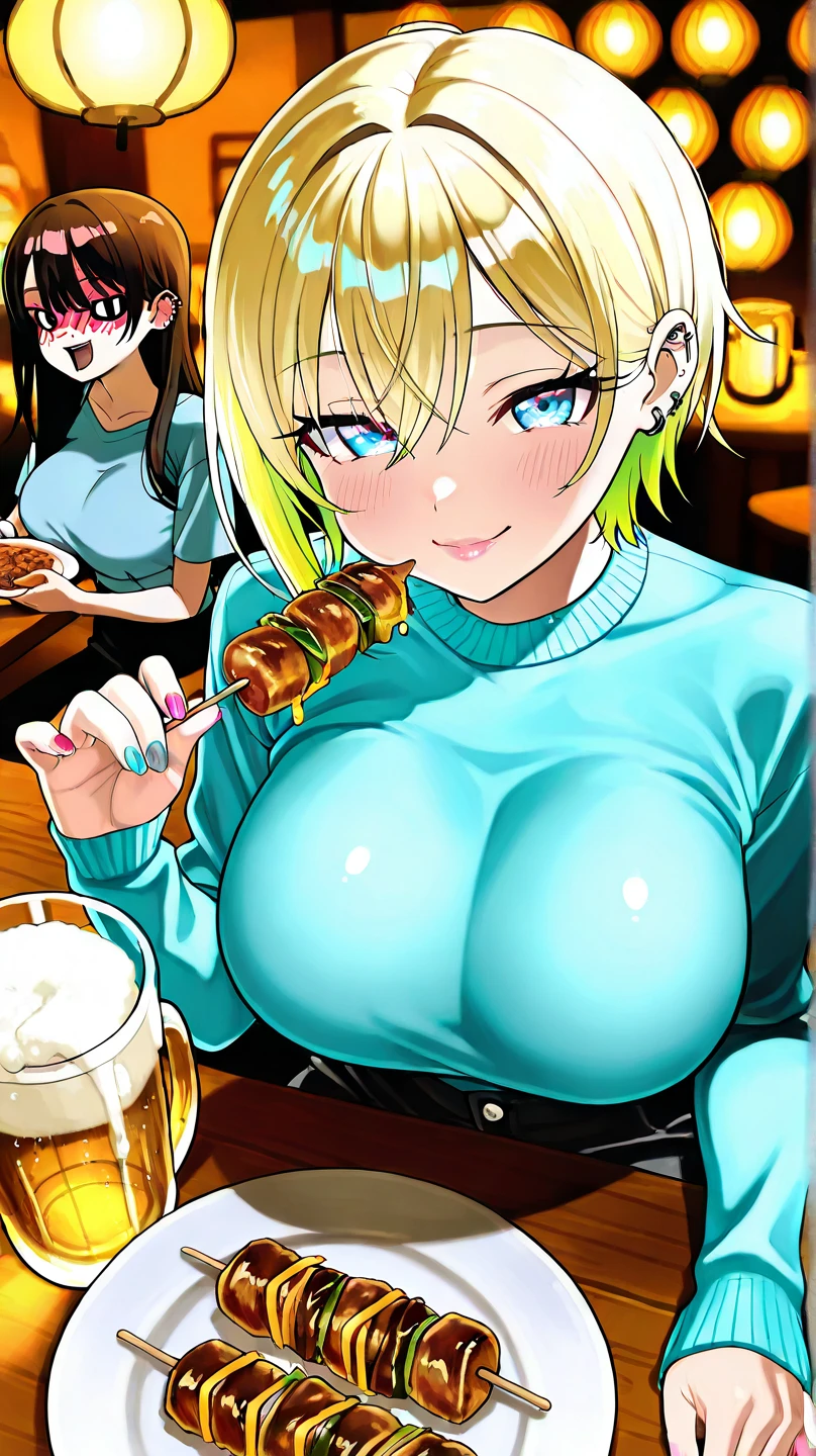((highest quality、muste piece、High resolution))、(Zoom photo from the front:1.95、Pose that invites men、blonde、first round、wavy hair)、(((elf、Completely naked:1.5、semen、wet body:2.5、wet body、open legs、Ahegao:2.5、orgy sex、inside the casino:1.5)))、Ahegao、((wet body、orgy sex、big breasts))