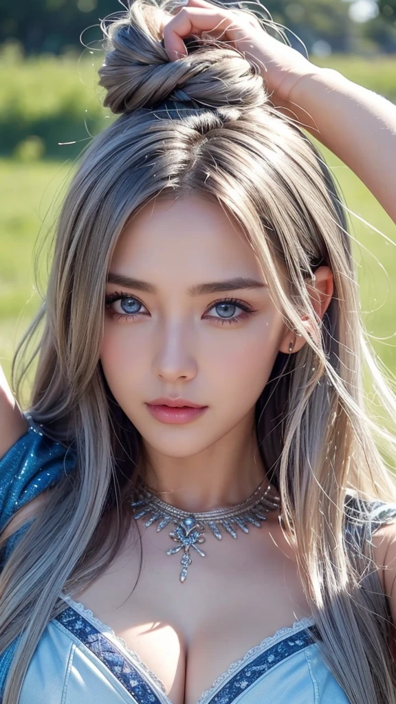 (masterpiece)), UHD, Retina, Accurate, Anatomically Correct, Textured Skin, Super Detail, High Detail, High Quality, Top Quality, High Resolution, 1080P, HD, 4K, 8k, 16k, (photo realistic:1.4),35mm lens, f/ 1. 8, Beautiful detailed eyes, Beautiful detailed lips, highly detailed eyes and face, perfect face,((Half Russian and Japanese model)) ,super model girl,famous actress, very beautiful, perfect anatomy,(silver eyes:1.5), (big breasts: 1.5), (cleavage:1.5),Alone, Beautiful Woman, Beautiful Eyes, Clear Eyes, Eyelashes, (shiny platinum hair:1.2), wavy hair, long hair,, nights,,((small mouth)), closed mouth,(pale skin),neon lights,night ,hotel,bedroom