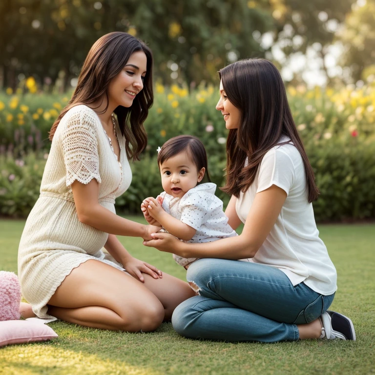 beautiful memories of childhood playing as a family with dad and mom in a field