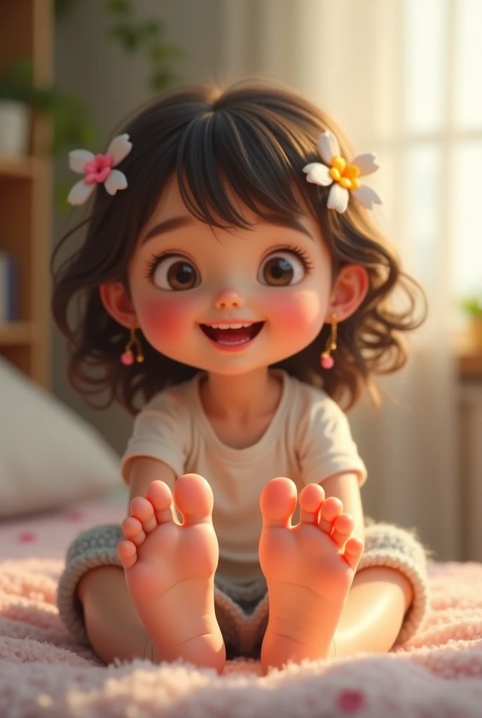 girl showing her feet