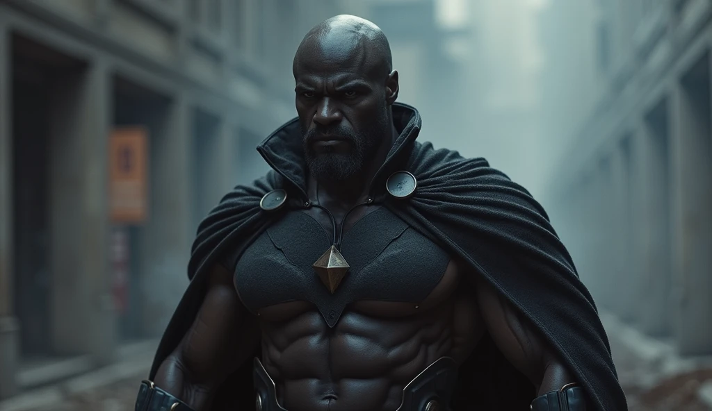 Pushpa raj standing after the bat man behind the tony stark