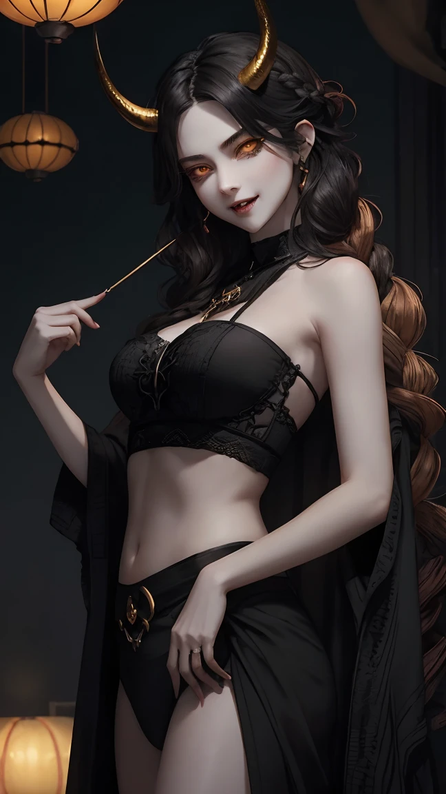 Are you okayですかですか、(best illustrations)、8k UHD resolution、intricate details、highest quality、realistic、Super detailed、best lighting、best shadows、soft lighting、Ultra HD、超realistic、Tyndall effect、Photoreal、(high detail skin:1.2)、 (intricate details, compensate, face to face with the children_v1:0.5), (Are you okay, beautiful and delicate face, Are you okayですか, beautiful and delicate eyes, perfectly proportioned face, high resolution skins, fine skin, Optimal ratio of 4 fingers and 1 thumb, arm under chest, red tattoo on lower abdomen、wow wow, wide hips, smooth abdomen, thin and thin skin, __fashion__, __hair__:1.25)、Digital single-lens reflex camera、 absurd、地獄から来た美しいdevilの女性, Surreal female portraits by David Hockney and Alphonse Mucha, Portrait of a seductive woman、fantasy art, chinese doll、Chinese actress、dungeon、dragon、devil'Palace of、devil'torture chamber、night、dark style 、in the dark、(detailed spooky background:0.8), magic、 1 girl、evil nun、dark necromancer、Succubus、devil'Daughter of、Shinonome Umi、bat wings,(((devil'Horn)))、 ((((giant glasses, otaku glasses, thick glasses, round glasses)))),(((big breasts)))、(devil'Tail)、(red eyesは光り輝いて:1.6)、red eyesは非常に鮮明で詳細です, Your eyes are made up so beautifully, ((red eyes:1.0)),intricate tattoo, demonic intricate tattoo, Tattoo on the thigh, body tattoo, masterpiece、the most beautiful face、baby face、cute smile、beautiful plump red lips、muscular seductive body、devil'seductive body、devil style、Fascinating black magic costume、(((光沢のある赤い蛇が彼女body ofに巻き付いています)))、The long-haired、Braid、Black hair、Ponytail distortion、, Ponytail with a bow tied at the back of the hair, beautiful expression、body up、big breasts強調、bust, super tight chest, Breast augmentation surgery, The chest is very large and round,tight waist、wide ass、 private key, cowboy lens, (Black Phoenix Dress: 1.0), devil crown, red sparkling gemstone necklace、Jewelry G Wise, Please wear black mesh socks,wearing a thin red and black robe, Hands pull the straps to expose sexy breasts, Protagonist Close-up, nffsw, nffsw, meet beautiful girls, looking at girl'body of,(upper body portrait), Protagonist Close-up