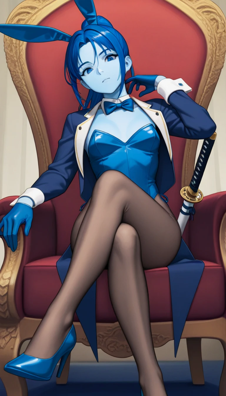 a cartoon picture of a woman dressed in a blue outfit, commission for high res, inspired by Lois van Baarle, blue santa, (blue Santa hat), holding paper scroll, across cristmas trees, red cheeks, lois van baarle and rossdraws, oc commission, open mouth, commission art, purple hair, ponytail haircut, jazza and rossdraws, widowmaker, artgerm and lois van baarle