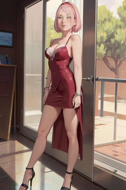 woman, red, black, white, abstract, wide angle, beautiful greece art style, colours, chiaroscuro, cinematic, acrylic painting, cleavage, thigh, short skirt, sexy