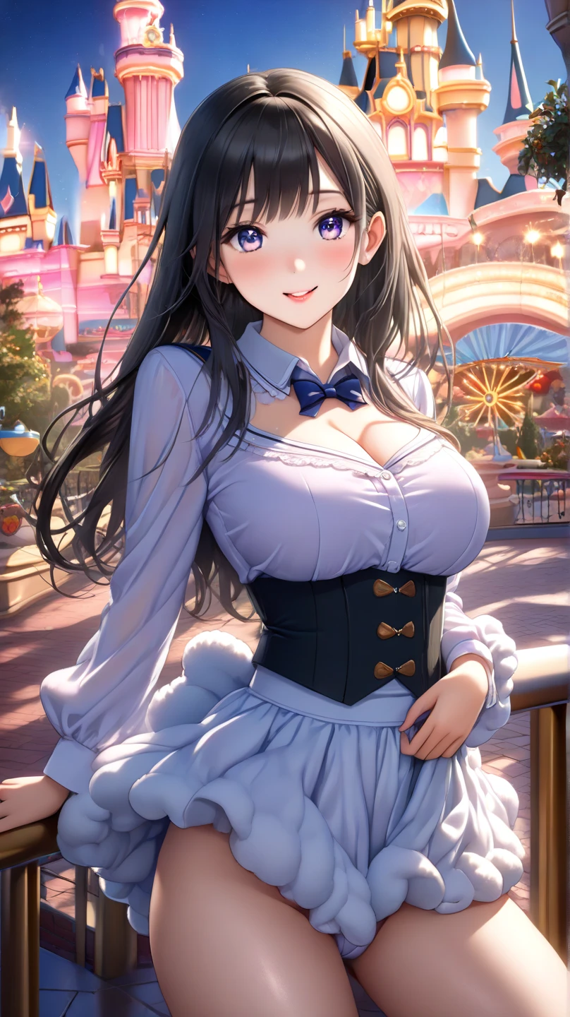 Ichinose Asuna, masterpiece, Highest quality, In detail, Pleated skirt, Huge breasts, Cleavage, 