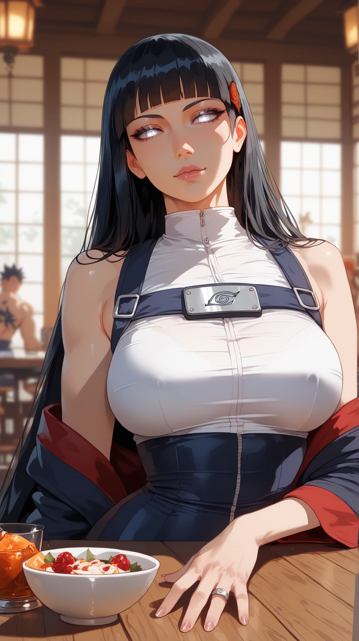Actriz anime NARUTO HENTAI, gigantes tetas, enormes tetas, cuerpo completo, sexy, cara hot