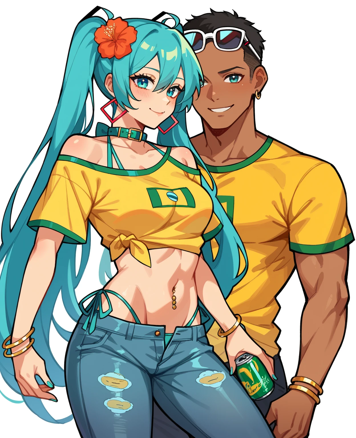 (((Jamaican flag-inspired outfit:1.3))),(((Woman in men's clothing:1.3))),(),(masterpiece,Highest quality,Ultra-high resolution output images,Write boundary depth,Intricate details,Adding dimension to your subject with the contrast of light and shadow,Anatomically correct facial structure),(Picture Mode Ultra HD,)