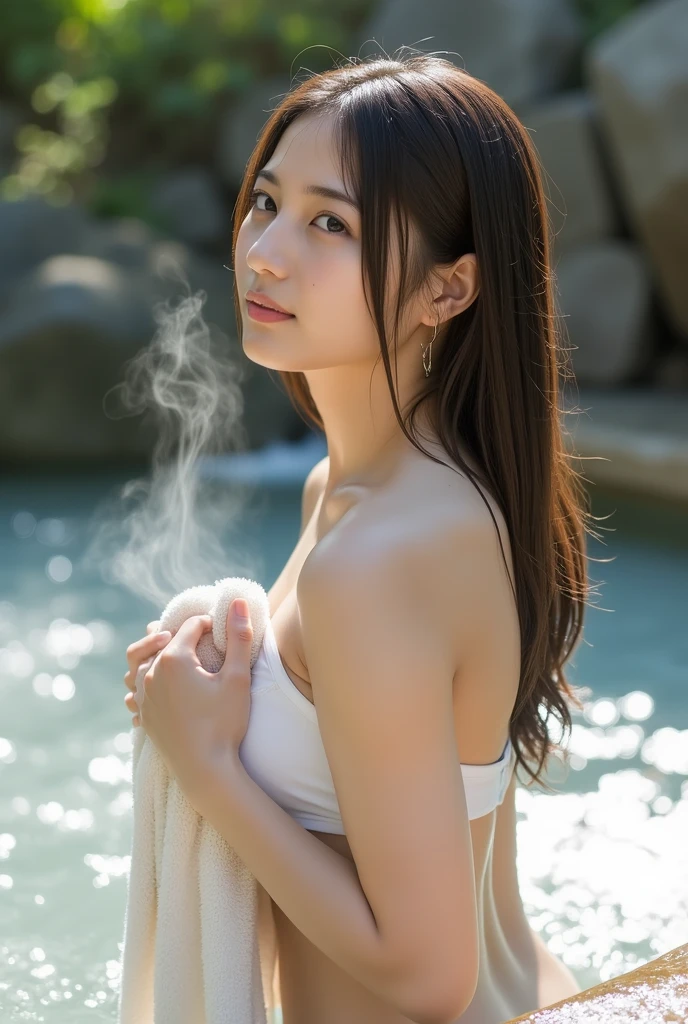 masterpiece、Detailed and realistic human body、Detailed and realistic skin、Realistic face in every detail、Realistic reproduction of every detail、Detailed and realistic lips、Detailed and realistic teeth、Detailed and realistic ears、Detailed and realistic hair、Detailed and realistic weapons、Realistic reproduction of every detail、Realistic fingers in every detail、(Beautiful Hands、thumb1reference4)、Realistic feet down to the last detail、((Beautiful Japanese Girl))、(Japanese Model), (Japanese women)、((18 year old beautiful girl))、(Black Hair)、(Random Hairstyles)、((whole body))、((Beautiful upturned breasts))、(Slim Style、Slim fit)、(whole body光沢肌、Fair skin)、White bath towel、Small bath towel、((Small bath towelを身体に巻きつける))、((Small bath towelのラップドレス))、(Soft natural light)、((Deep in the forest(Natural hot springs))、((Hot springs surrounded by rocks))、((deep bathtub(deep hot spring))、((Onsen Girls))、((Sit in the hot spring))、((Soak waist-deep in hot springs))、((Inside the bathtub、Sit with your butt down))、((A large amount of steam is rising from the water in the bathtub.(Hot water at 40°C))、((Realistic water、Shimizu))、((Sexy pose)), BREAK ceremony,((masturbate violently:1.5)), ((ランダムなSexy pose、put in、Deep joy, Ecstatic eyes:1.2)), ((I gasp hard:1.2))、Ecstatic face、Climax expression, Through clenched teeth、whole bodyがけいれんしている、Official Art,Highly detailed CG Unity 8k wallpaper, (masterpiece:1.0),(highest quality:1.0), photo shoot, 8k, Browsing Caution, High resolution, Kodak Portrait 400, Film Grain, Lens flare brilliance,Very low camera angle, View your audience