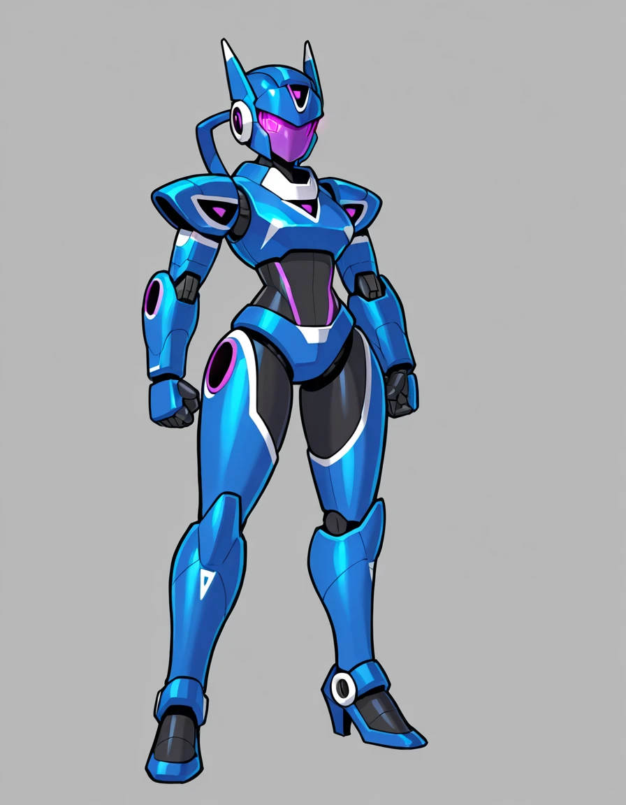 megaman x Girl, cute, Reploid, fullbody shot, maverick hunter, extremely detailed, dinamic pose, Green eyes, long eyelashes, glowing lips, smile, black waist, black chest