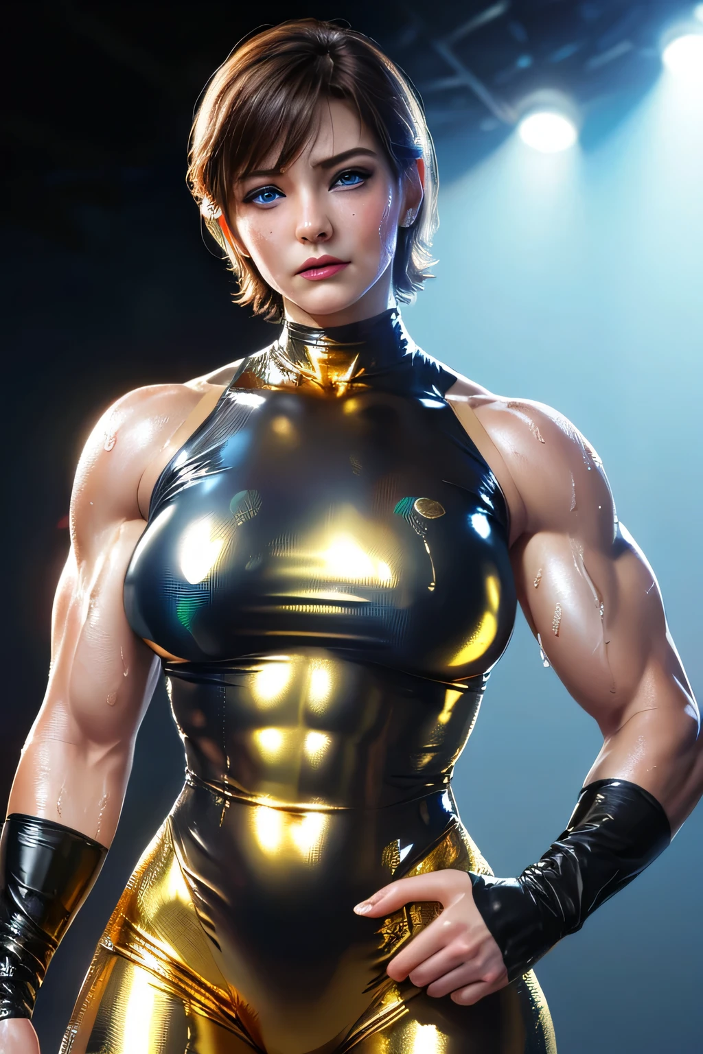 big pumped muscle woman big biceps Anna of Arendelle viens poping