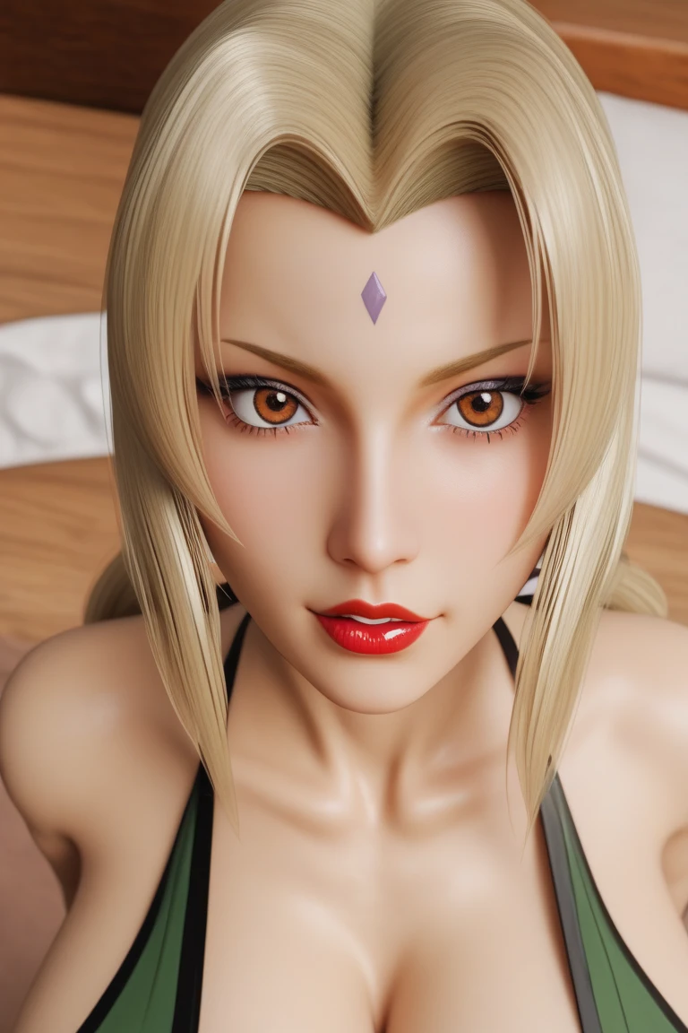Masterpiece, absurderes , (Intricate details), (Colorful),cleavage，cinematic lighting,Bust Up Shot,Extremely detailed Cg Unity 8K wallpaper,Temari\(Boruto\), 1girll, Mature female,  view the viewer, smile, nude, naked