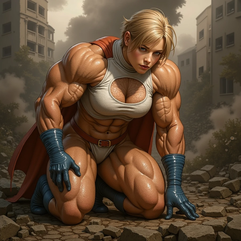 detailed eyes, masterpiece, best quality, by professional artist, male, solo, detailed composition, short blond spiky hair with white streak, elf abs lean-toned-muscles, dragon scales, red eyes, sword, dark medieval armor bare-large-female-breasts huge nipples (sweating, covered in thick cum:1.2), angry face, burning destroyed fantasy city fires lightning, dark storm clouds lightning fires