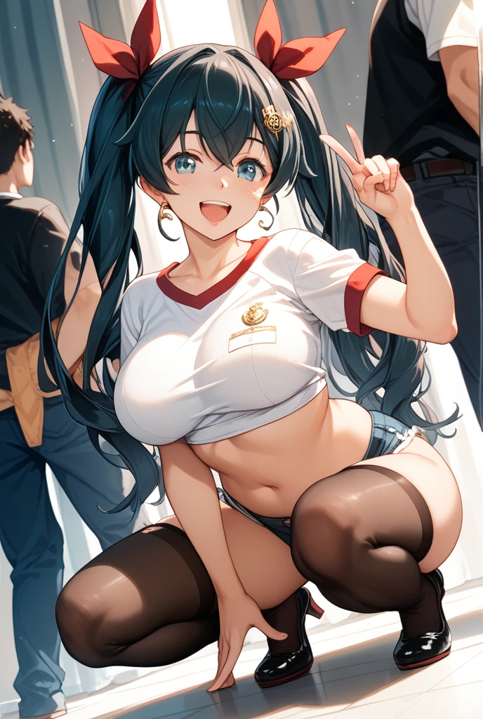 One Girl, Shiny skin, 最high quality, (Game CG:1.4), Browsing Caution, Beautiful face and eyes in every detail,Big Tits、Small lingerie, Severe, Big ample breasts、((最high quality)), (Very detailed), (Very detailed CG 統合 8k 壁紙), Very detailed, High resolutionのRAWカラー写真, Professional photography,From below, (((White lace panties)))、I can see your face、(((A regretful look))),(((Embarrassed face)))、(((Are crying)))、(((Anguished expression)))、Glaring, Angry、(((Her white panties are visible through the)))、((White underwear pattern))、Dancing、((((She is embarrassed that the audience has seen her panties))))、 (((She forgot to put on her underwear so her underwear was completely visible)))、dancing, (((The audience is happy to see her panties))), (((A crowd of spectators point their cameras at her panties))), ((Nipples are visible))、Full Shot、(((Her skirt is flipped up))),(born, 最high quality, masterpiece:1.5), (Realistic, Intricate details:1.2), 超High resolution, (high quality, High resolution, The finer details), alone, Curvy Women, blush, Sweat, Oily skin, Shallow depth of field,(masterpiece、最high quality、High resolution、Unity 8k wallpaper、Very detailedCG:1)、(Awareness-raising:1.0)、One Girl、最high quality、8Kmasterpiece、((software)), ((multiple girls)), (18-year-old female, Beautiful detailed woman, policewoman),( Blue Hair),(short hair),White and thin uniform,(Black leather micro mini skirt), ((With a shy look:1.5)), Huge breasts, Hard nipples, Slim Waist, Thick thighs, Ultra mini skirt, ((Black Pantyhose)), (((I'll lift my skirt to show you my pantyhose))), ((Leg spread)), (Please open your legs),, look down,((Skirt Lift)),(((Boldly flip up the skirt)))