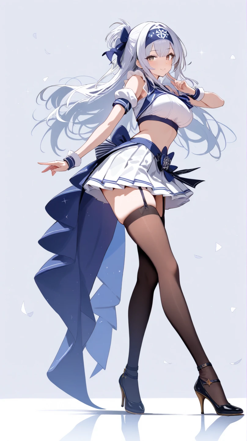 3DMM style,(Masterpiece, Top Quality, Best Quality, official arts, beautiful and aesthetic:1.2), (s fractal art:1.3), 1girl, (anthro furry:1.6, Horns, hooves:1.5, deer ears, Deer tail, fluffy skin), Beautiful, highly detailed, azure hair, gray eyes, Dark lighting, seductive face, Middle C sailor moon cosplay outfit:1.8, white plate miniskirt, apron, translucent stockings, fetish), Seductive legs, full - body:1.8, ah high, perfect anatomy, nightly roof, moon