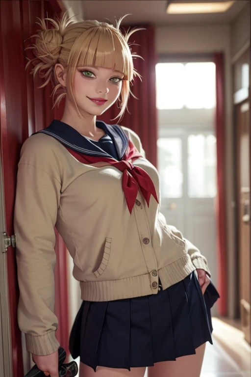(masterpiece:1.2, highest quality), (realistic, photorealistic:1.4), beautiful illustrations, (natural side lighting, movie lighting), Depth of written boundary,
looking at the viewer, (face focus, Upper body), Front view, 1 girl, English, high school girl, 15 years old, perfect face, Cute symmetrical face, shiny skin,
(bob hair:1.7,blonde), asymmetrical bangs, Big eyes, droopy eyes, long eyelashes chest), thin,
beautiful hair, beautiful face, fine and beautiful eyes, beautiful clavicle, beautiful body, beautiful breasts, beautiful thighs, beautiful feet, beautiful fingers,
((fine fabric texture, Brown knitted vest, short sleeve white collar shirt, navy pleated skirt, Navy bow tie)),
(beautiful scenery), evening, (Inside the flower shop), Are standing, (smile, Upper grade, open your mouth), (from below:1.5),(visibility is low:1.5), (((Backlight)))angle from below, a woman, straddling on the stone-bollard, (showing off her super detailed drawing pubic hair), (squirting), various patterned unbuttoned casual-dress , skirt, (round face), eyes with realistic sizing, drooping eyes, enjoying masturbation, outside, (eccentric pose), light-makeup, tiny earrings, blond, braid,