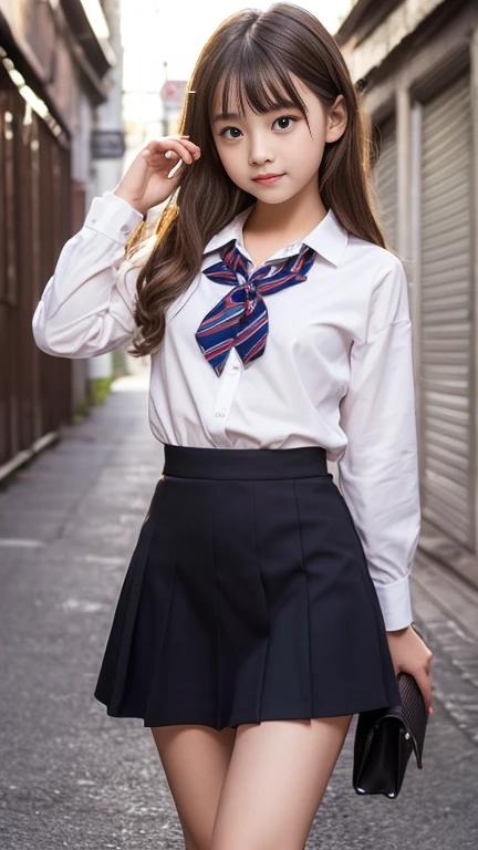 masterpiece, best quality, 8k, official art, raw photo, incredibly absurdres, beautiful girl, pretty face, (sitting, cowboy shot, indonesia school uniform, thighs:1.2), white shirt with open button, looking at viewer, , classroom, ultra realistic, highres, photography, gray indonesia uniform skirt, film grain, chromatic aberration, sharp focus, facelight, dynamic lighting, cinematic lighting, highest detailed, extreme detailed