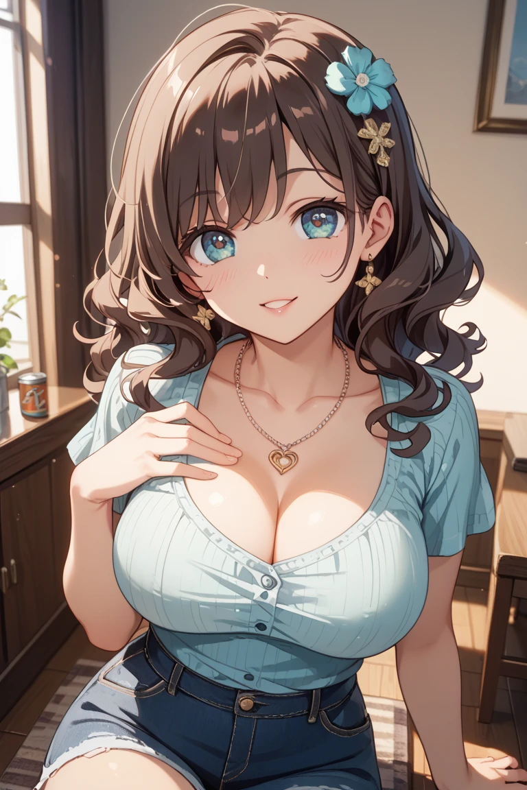 (8K, ultra high resolution, 朝美麗公式アートA masterpiece of the highest quality, professional detailed wallpaper, Ultimate Highly Detailed Everything, anime images, game cg),perfect human body、detailed face、detailed eyes), 1girl,dark skin,short hair,white shirt,cleavage,blonde hair,smirk,choker,pleated skirt,thighhighs、background bedroom , detailed background、detailed person、background bokeh、shadow、dark toilet、dark、lights out、shadow、Stains on the walls、Dark and dirty private toilet、dirty toilet、public toilet、official art、full CG、high quality、high resolution、8k, high vision、detailed、clear、live-action、(dripping sweat、oil skin,sparkling skin、realistic skin texture、detailed beautiful skin、shiny skin、shiny skin), 立っている、壁ドン