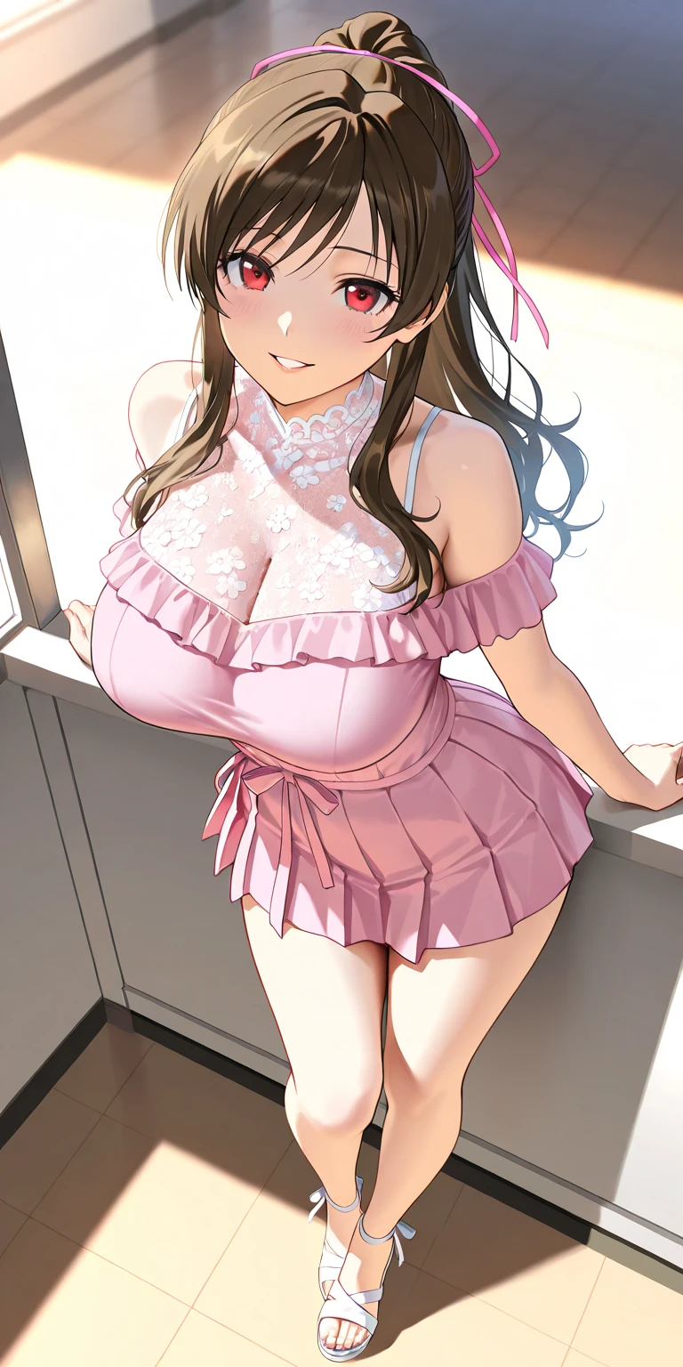 Very large breasted woman、They are having a very lively and fun time.、Completely naked、Japanese、Cute girl looks at me and shows off her breasts、Erotic、Chubby