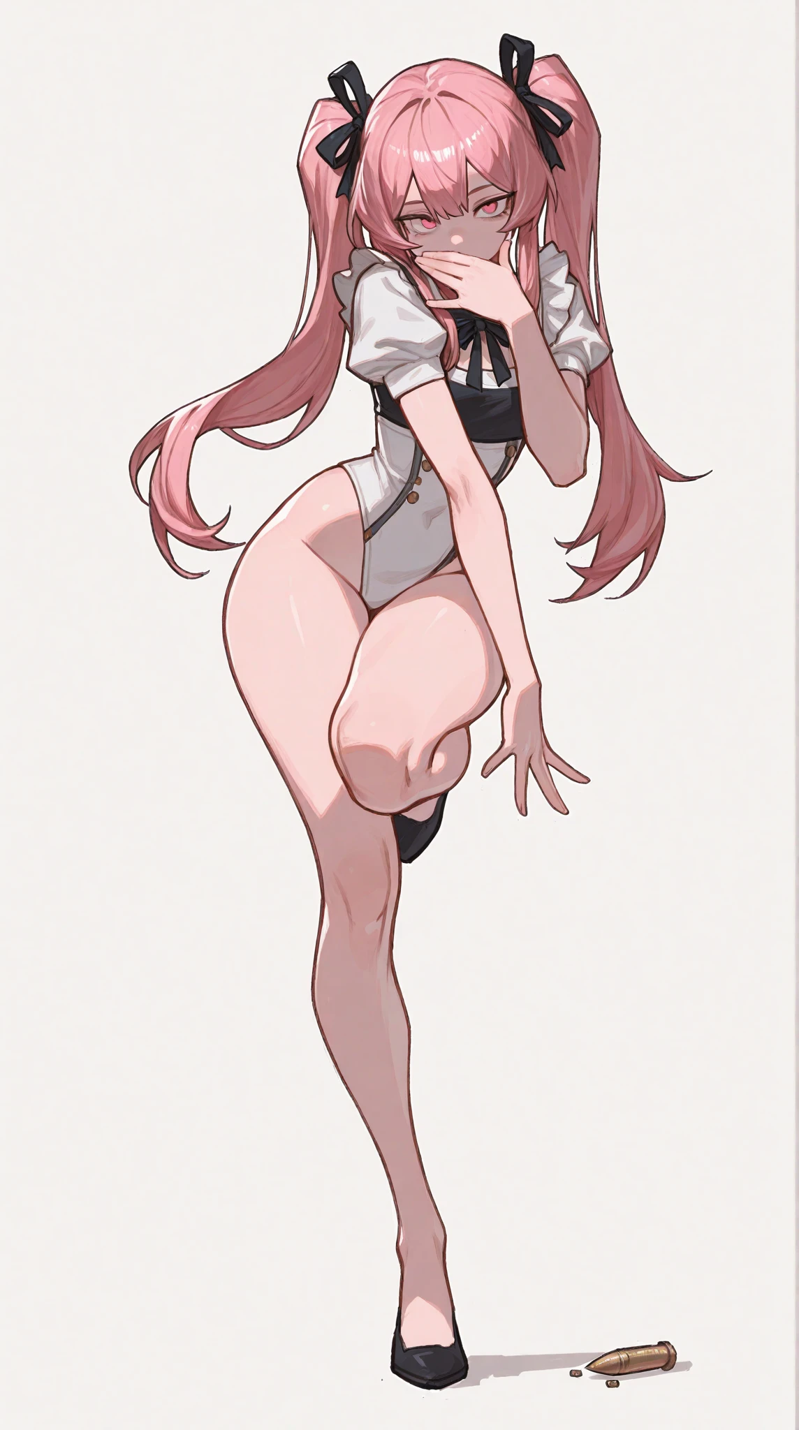 ,child,cute,stockings,pantyhose,pink hair,thick thigh ,mini camisole, thick thighs,flat chest,pink mini camisole,crop top,raiden, loli,child,flat chest,fullbody,perfect thighs,standing, thick thighs, blushing,loli,, standing straight, head to toe capture on the frame,loli,, toes,bare feet,, ,white background, cute,open abdomen,perfect body ratio, body ratio, white background, front facing, looking at viewer, ,, baby girl