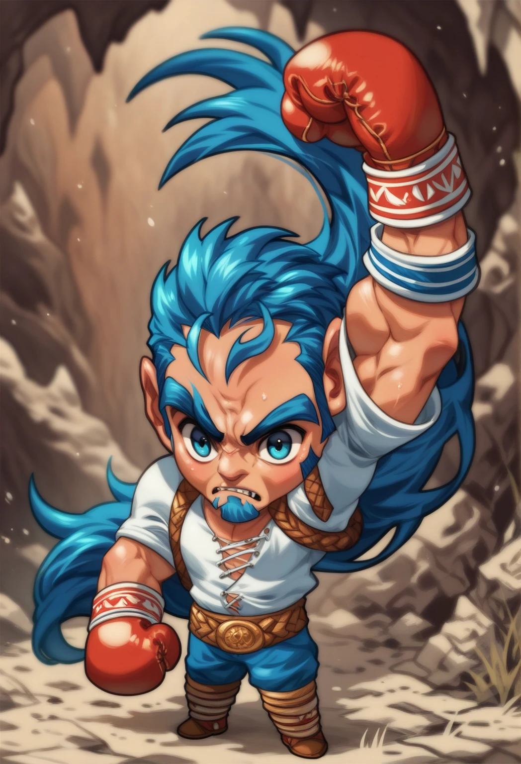 Dark Elf Male , tribal tattoos , Black hair  , yellow pupils, dragon skull ,Full body,Bandage on hands  ,Fighter pose