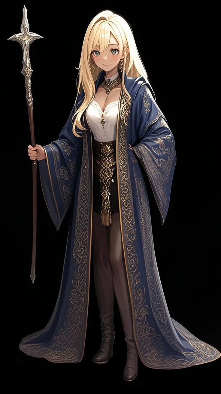 beautiful, slim, Young, sexy sorceress in the Witcher universe with aristocratic clothes. in full growth and with magic