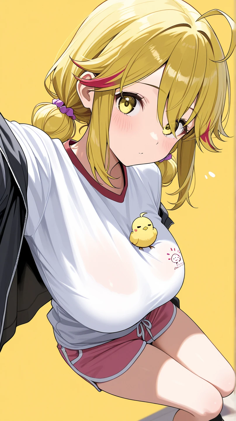 1 girl, empty eyes ,long hair, , kagamine rin , blonde hair, blue eyes, hair band, beautiful breasts, large breasts, solo, nsfw, nipple, ride a bicycle, nipple , wet