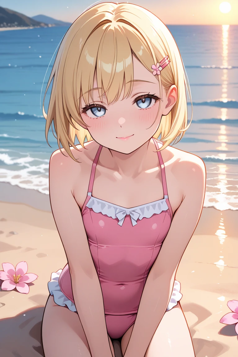 、One piece swimsuit、small 、blush、Beach、bikini、Enchanting、smile、Bold、