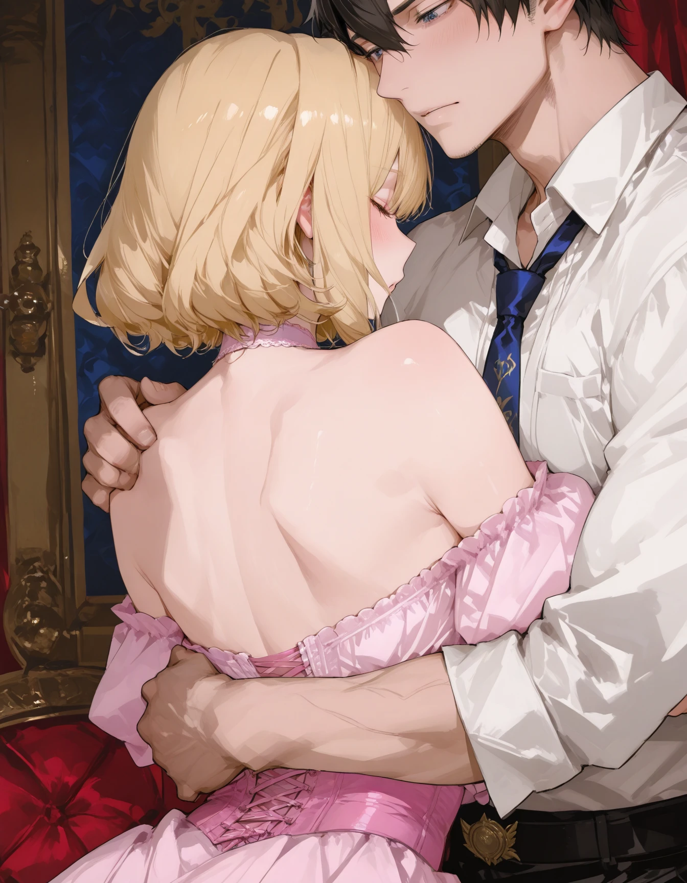 anime scene of a couple of people in bed with a mirror, colored manga panel, coloured manga scan, color manga panel, close angle, close shot, in the bedroom at a sleepover, rule 34, very close shot, closeup shot, colored manga, full color manga visual style, yaoi, close scene, colored sketch anime manga panel