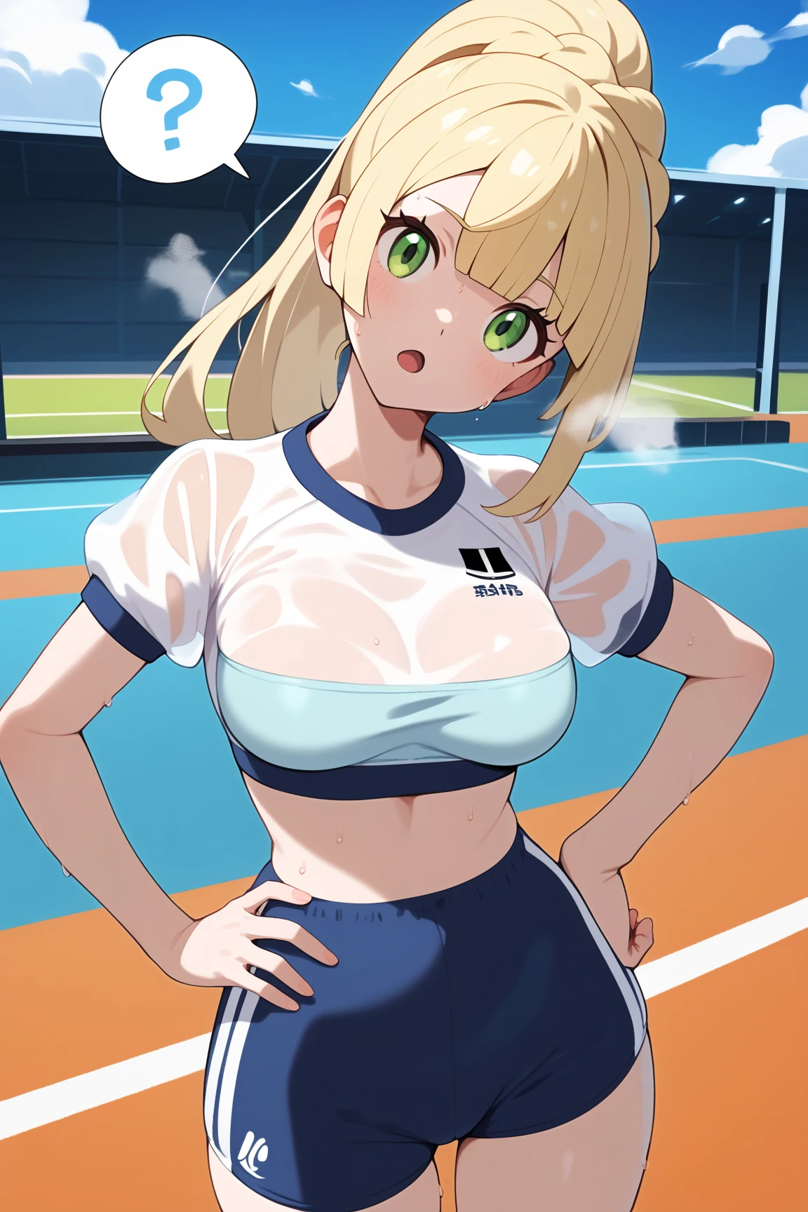 mastute piece,Best Quality,insanely detailed,8k cg,nsfw,
(shoot upper body:1.3),
(1girls:1.3),standing,looking at viewr,body in front,both arms behind back,(tennis uniform:1.3),(bare breasts:1.1),(bare nipples:1.1),
break,
blush,shy,(ecstasy face),(trembling:1.2),break,(light blonde hair:1.2),
break,
perfect breasts,perfect teats,(open mouth:0.9),(large breasts:1.2),
(tennis court)、