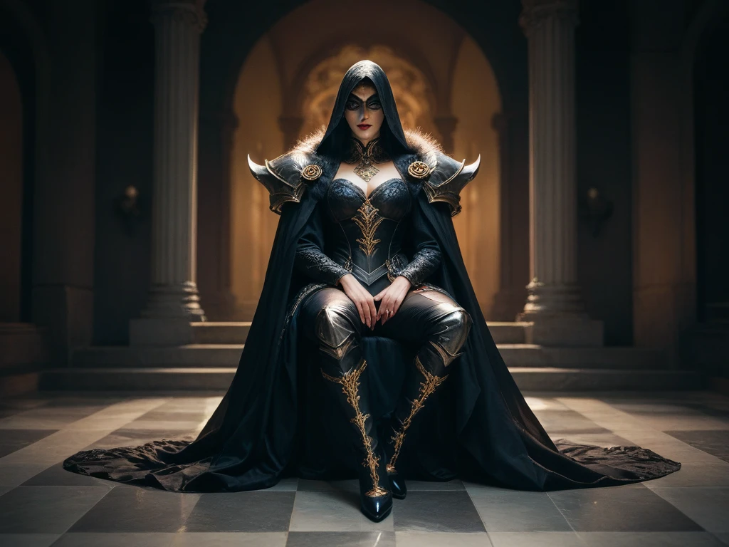 A MEDIEVAL WARRIOR IN THE STYLE vandinha of the addams family, FULL BODY. Golden ratio, dark background lighting, close-up, detailed facial details, perfect face, sharpness, trend art, sharp facial details, ultra high quality, line art, high fantasy, exquisite, 4k, soft lighting 8k, dreamer --iso 100